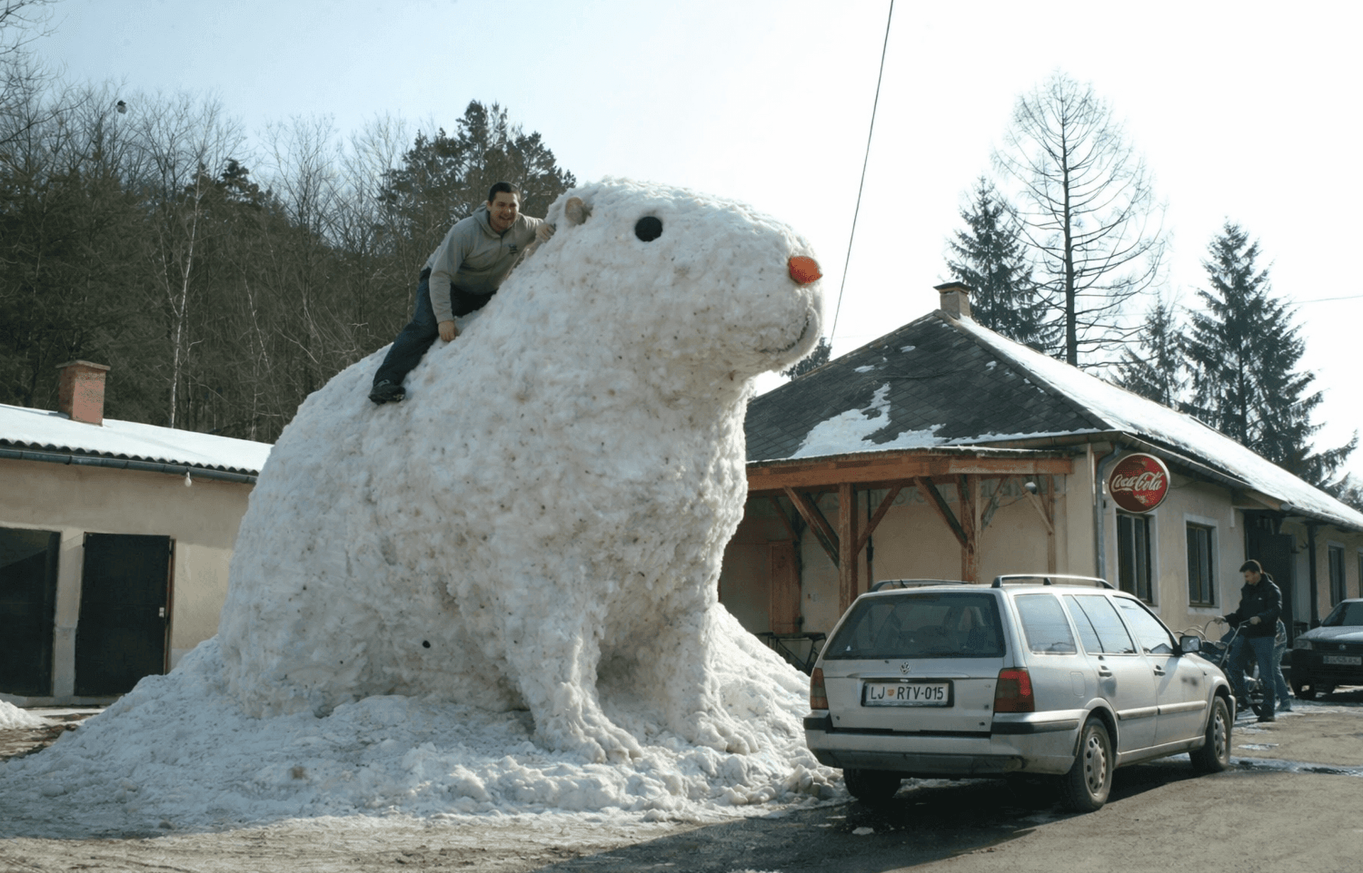Déjà vu-t okozott a hó-kapibarán lovagló férfi, akit senki sem dicsér meg a művéért