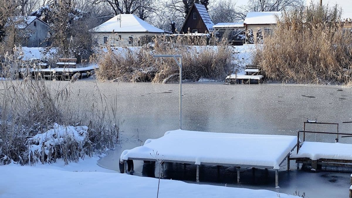 Extrém hideg! A Keleti-főcsatorna vízén hattyúk szaladgálnak – fotóval!