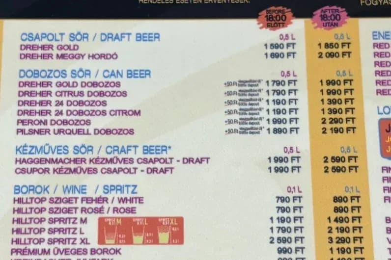18 óra előtt olcsóbb, 18 óra után drágább lesz inni a Szigeten